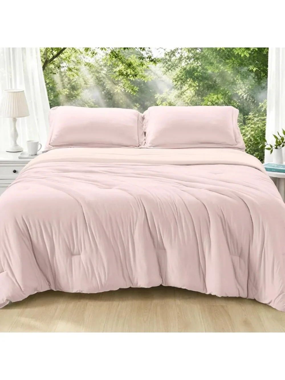 Lightweight Cooling Comforter Set Queen, Reversible Summer Bedding, ICY Surface